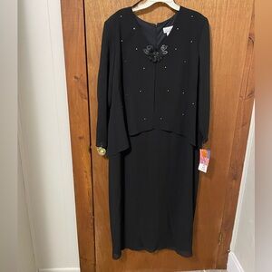 Chic Black Long Sleeve Dress with Embellishments